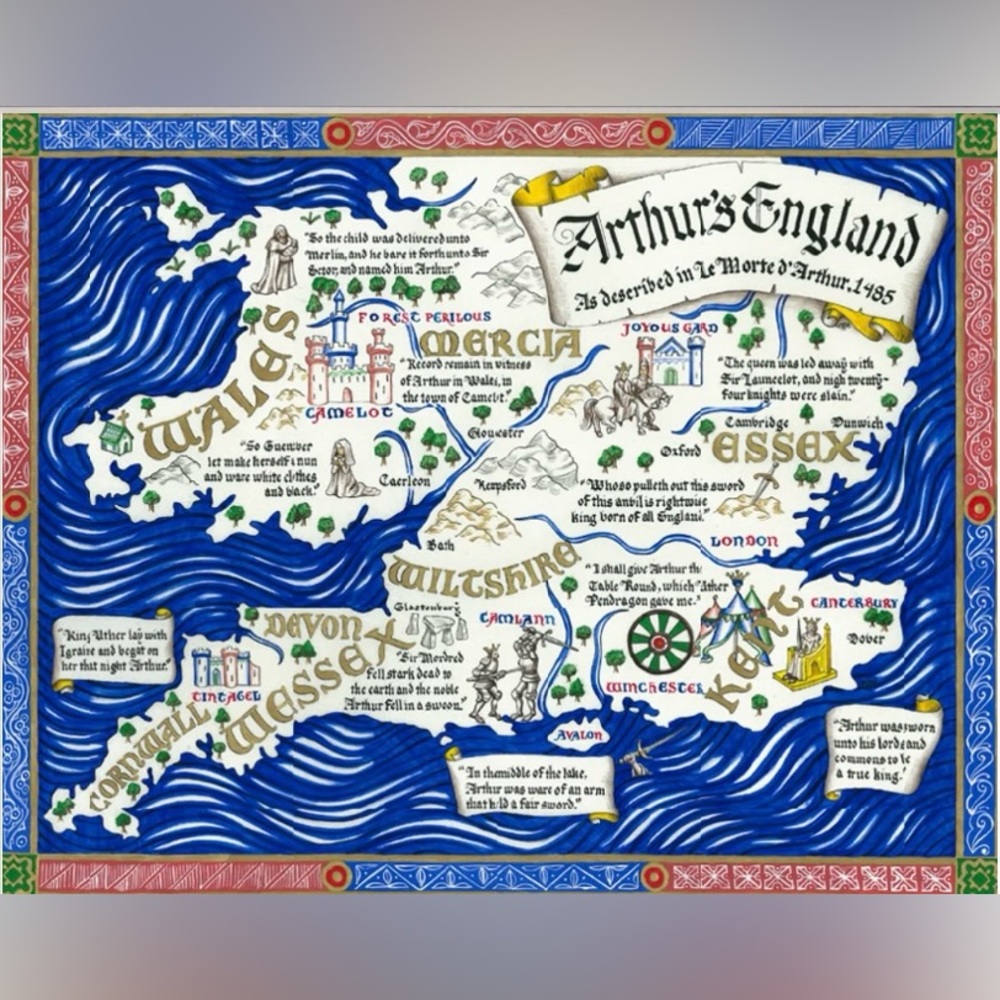 King Arthur's England, Camelot Map, Thomas Mallory's Le Morte d'Arthur#1005255